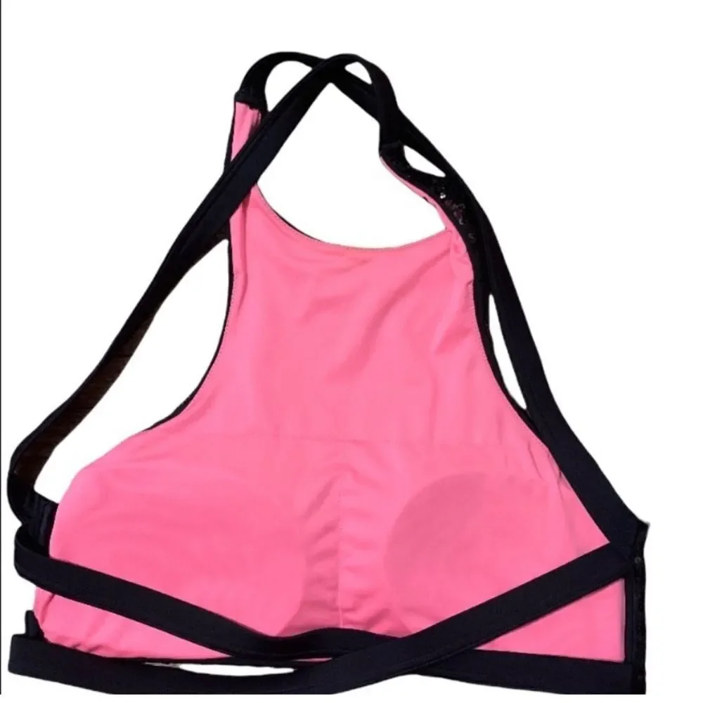 VS PINK 86 SEQUINS HALTER SWIM BRA XS
